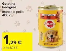 Carrefour Gelatina Pedigree manzo o pollo offerta