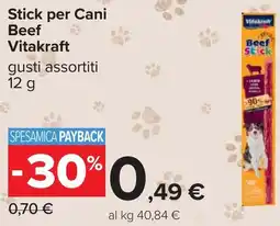 Carrefour Stick per Cani Beef Vitakraft offerta