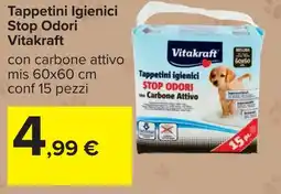 Carrefour Tappetini Igienici Stop Odori Vitakraft offerta