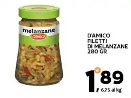 Extra Supermercati D'amico filetti di melanzane offerta