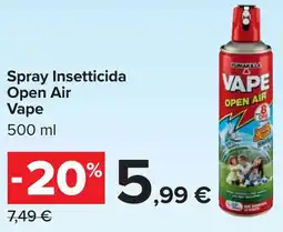 Carrefour Spray Insetticida Open Air Vape offerta