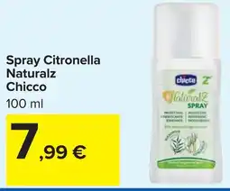 Carrefour Spray Citronella Naturalz Chicco offerta