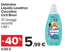 Carrefour Detersivo Liquido Lavatrice Coccolino Cicli Brevi offerta