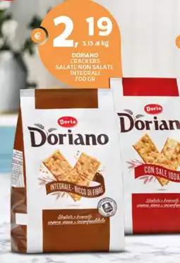 Extra Supermercati Doriano crackers salati/non salati/ integrali offerta