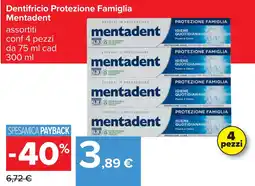 Carrefour Dentifricio Protezione Famiglia Mentadent offerta