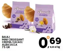 Extra Supermercati Bauli mini croissant crema/cacao/ albicocca offerta
