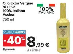 Carrefour Olio Extra Vergine di Oliva 100% Italiano Ascheri offerta
