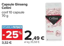 Carrefour Capsule Ginseng Cellini offerta