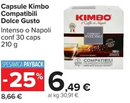 Carrefour Capsule Kimbo Compatibili Dolce Gusto offerta