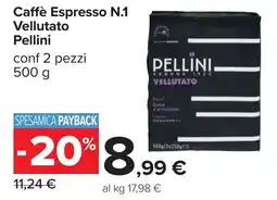 Carrefour Caffè Espresso N.1 Vellutato Pellini offerta