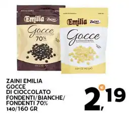 Extra Supermercati Zaini emilia gocce di cioccolato fondenti/bianche/ fondenti 70% offerta