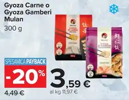 Carrefour Gyoza Carne o Gyoza Gamberi Mulan offerta