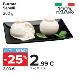 Carrefour Burrata Sabelli offerta