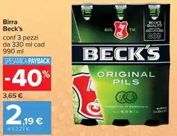Carrefour Birra Beck's offerta