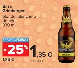 Carrefour Birra Grimbergen blonde, blanche o double offerta