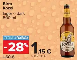 Carrefour Birra Kozel lager o dark offerta