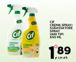 Extra Supermercati Cif crema spray/ sgrassatore spray offerta