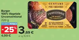Carrefour Market Burger 100% Vegetale Unconventional offerta