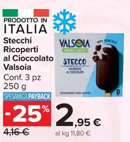 Carrefour Market Stecchi Ricoperti al Cioccolato Valsoia offerta
