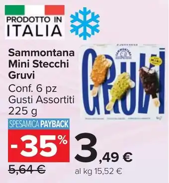 Carrefour Market Sammontana Mini Stecchi Gruvi offerta