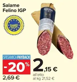 Carrefour Market Salame Felino IGP offerta
