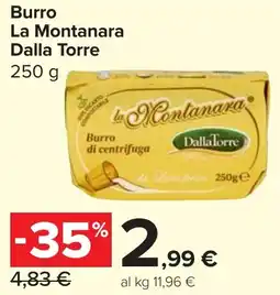 Carrefour Market Burro La Montanara Dalla Torre offerta