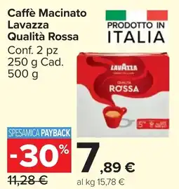 Carrefour Market Caffè Macinato Lavazza Qualità Rossa offerta