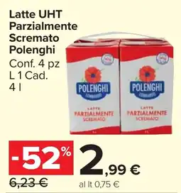 Carrefour Market Latte UHT Parzialmente Scremato Polenghi offerta