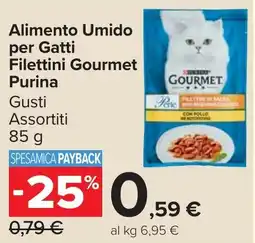 Carrefour Market Alimento Umido per Gatti Filettini Gourmet Purina offerta