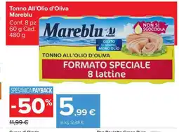 Carrefour Tonno all’Olio d’Oliva Mareblu offerta