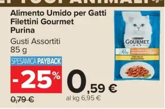 Carrefour Alimento Umido per Gatti Filettini Gourmet Purina offerta