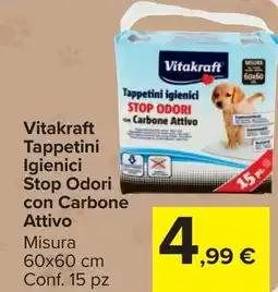 Carrefour Market Vitakraft Tappetini Igienici Stop Odori con Carbone Attivo offerta