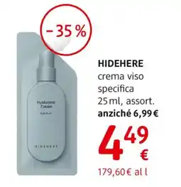 dm drogerie markt HIDEHERE crema viso specifica offerta