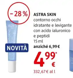 dm drogerie markt ASTRA SKIN contorno occhi idratante e levigante con acido ialuronico e peptidi offerta