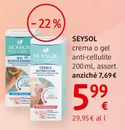 dm drogerie markt SEYSOL crema o gel anti-cellulite offerta