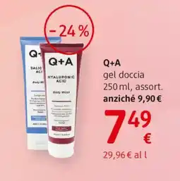 dm drogerie markt Q+A gel doccia offerta