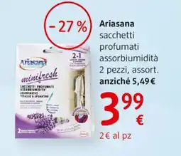 dm drogerie markt Ariasana sacchetti profumati assorbiumidità offerta