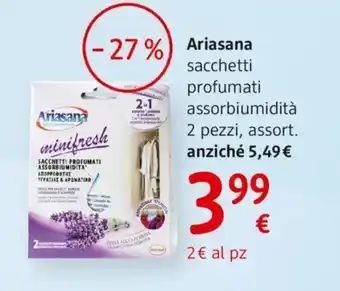 Ariasana sacchetti profumati assorbiumidità