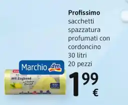 dm drogerie markt Profissimo sacchetti spazzatura profumati con cordoncino offerta