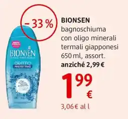 dm drogerie markt BIONSEN bagnoschiuma con oligo minerali termali giapponesi offerta