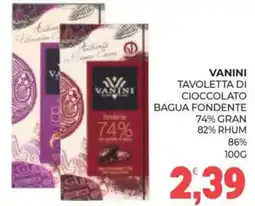 Eté Vanini tavoletta di cioccolato bagua fondente 74% gran 82% rhum 86% offerta