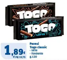 Sigma Pavesi Togo classic, latte, fondente offerta