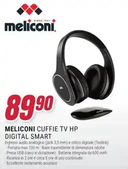 Trony Meliconi cuffie tv hp digital smart offerta