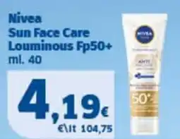 Sigma Nivea Sun Face Care Louminous Fp50+ offerta