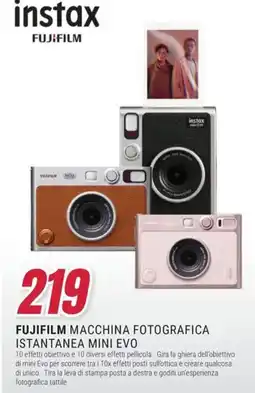 Trony Instax fujifilm macchina fotografica istantanea mini evo offerta