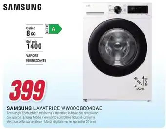 Trony SAMSUNG LAVATRICE WW80CGC04DAE offerta