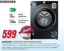 Trony SAMSUNG LAVATRICE WW10FG6U94LBU3 offerta