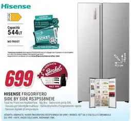 Trony HISENSE FRIGORIFERO SIDE BY SIDE RS3P558NEIE offerta