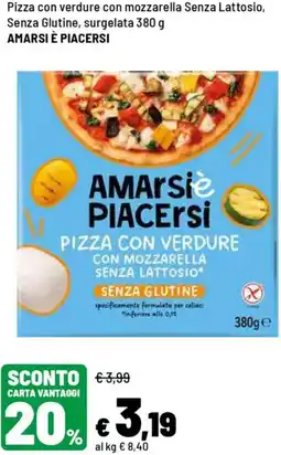 Iper La Grande Pizza con verdure con mozzarella Senza Lattosio, Senza Glutine, surgelata AMARSI È PIACERSI offerta