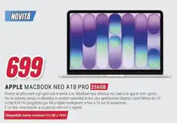Trony APPLE MACBOOK NEO A18 PRO 256GB offerta